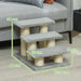 Grey 3 Step Pet Stairs for Cats and Dogs Soft Ladder with Non Slip Surface by PawHut