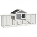 Wooden Chicken Coop with Secure Run and Easy Clean Tray for Small Gardens Grey PawHut