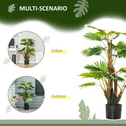 Set of 2 Artificial Palm Trees in Pots for Indoor or Outdoor Décor 135cm Green AOSOM