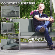 4 Piece Wooden Garden Furniture Set with Cushions Light Grey Outdoor Comfort by Outsunny