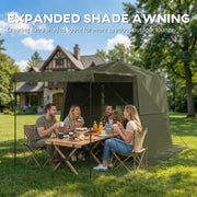 Pop Up Gazebo with Mesh Windows for Sun and Rain Shelter Easy Setup Outsunny