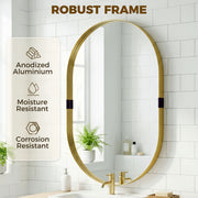 Wall Mirror with Deep Frame for Brightening Hallways or Living Rooms Gold Homcom