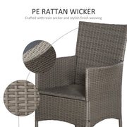 Grey Rattan Garden Armchairs Set of 4 With Cushions Ideal for Outdoor Relaxing