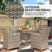 Grey 5 Piece Rattan Garden Furniture Set With Two Tier Coffee Table by Outsunny