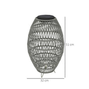 Grey Rattan Solar Garden Lantern IP44 Waterproof Auto On Off Light by Outsunny
