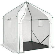 Walk In Greenhouse for Tall Plants and Seedlings with Ventilated Mesh Windows Green Outsunny