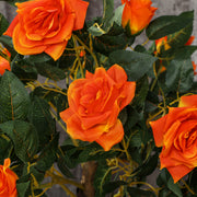 Set of 2 Artificial White Rose Plants 90cm Fake Floral Decor for Indoor or Outdoor by Outsunny