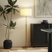 Height Adjustable Floor Lamp With Remote And Dimmable LED For Living Room Use Gold Tone AOSOM