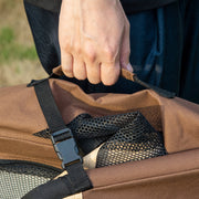 Foldable Pet Carrier with Soft Cushion for Small Dogs and Cats Ideal for Travel, Brown