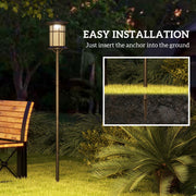 Set of Two 1.8m Black Traditional Style Outdoor Solar Lamp Posts by Outsunny
