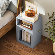 Bedside Table with Two Open Shelves for Storage and Display Ideal for Bedroom, Grey