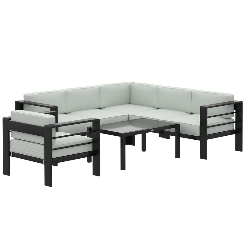 Aluminium Garden Furniture Set with Cushions for Modern & Comfortable Outdoor Seating Light Grey