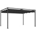 Black 4m x 3m Metal Pergola with Retractable Canopy Roof by Outsunny