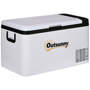 25L Portable Car Fridge Freezer With LED Light and Dual Power For Travel Campervan Grey AOSOM