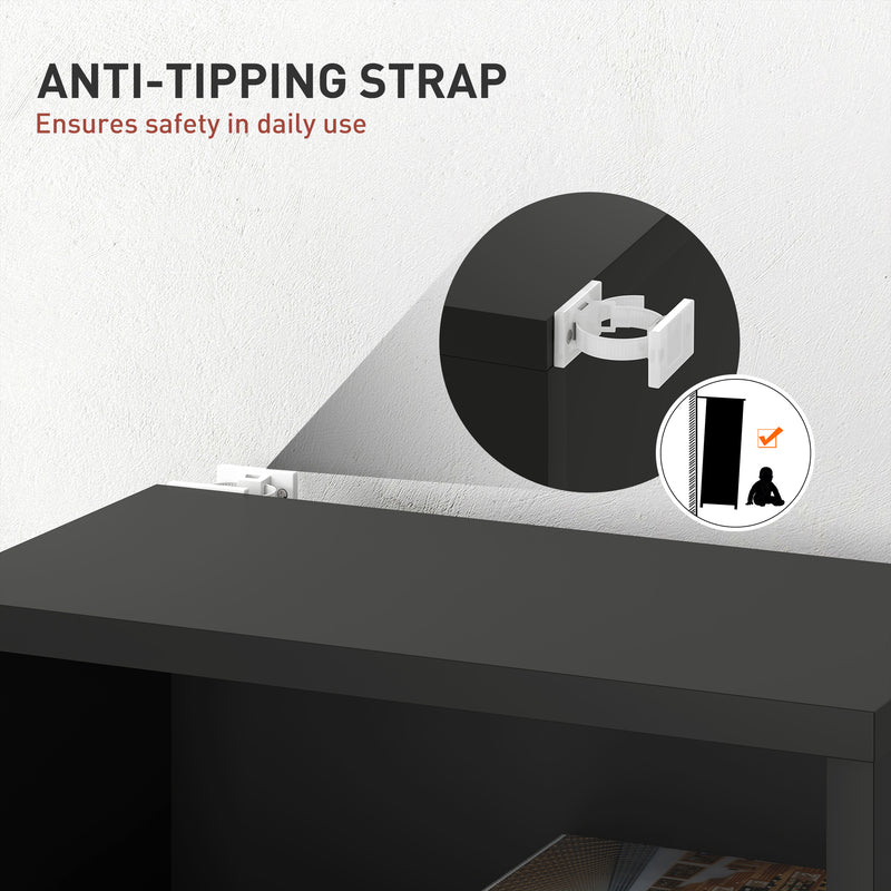 Black Narrow CD Storage Tower Cabinet for Small Spaces 260 Disc Capacity