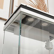 26L Glass Fish Tank with Filter System LED Lights and Water Pump White by PawHut AOSOM