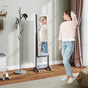 Freestanding Jewellery Cabinet With LED Lights And Full Length Mirror Storage Grey