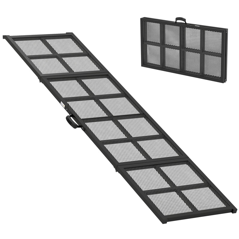 Extra Long Dog Ramp for Car with Non Slip Surface Ideal for Large Pets Black AOSOM