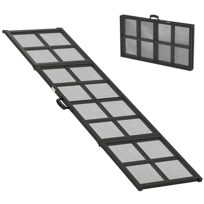 Extra Long Dog Ramp for Car with Non Slip Surface Ideal for Large Pets Black AOSOM