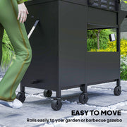 3+1 Burner Gas BBQ Grill with Storage Cabinet and Wheels for Outdoor Cooking by Outsunny