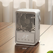 Desk Fan and Humidifier for Cool and Comfortable Home Office or Bedroom White AOSOM