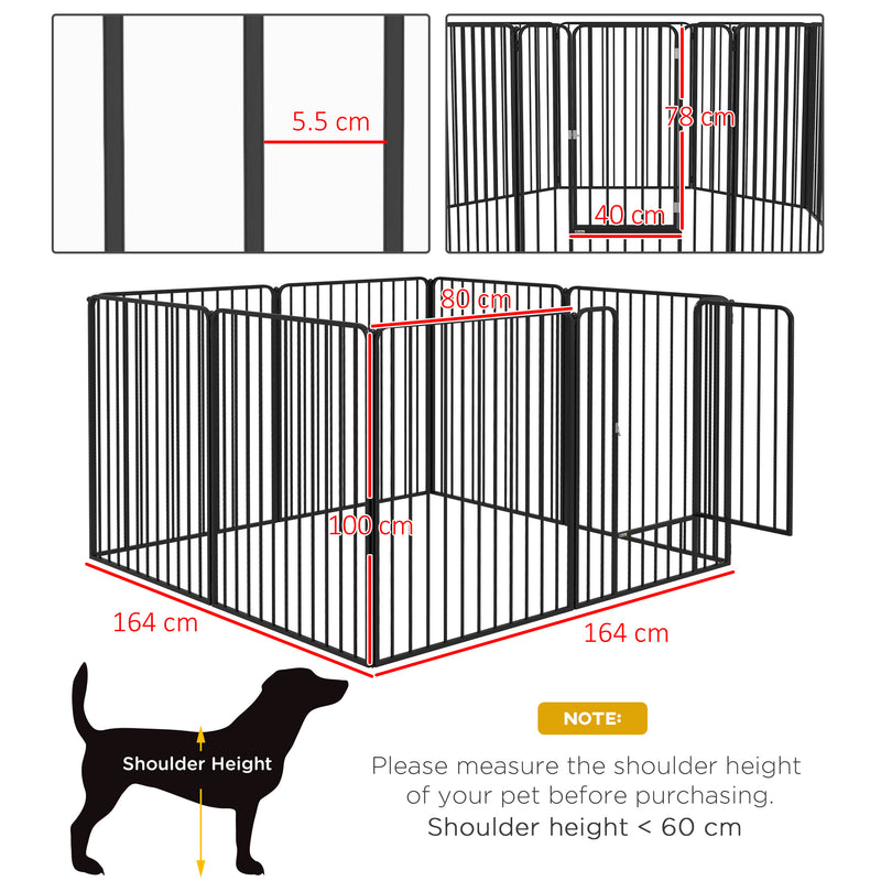 Heavy Duty 8 Panel Dog Playpen for Indoor and Outdoor Use Ideal for All Dog Sizes Black