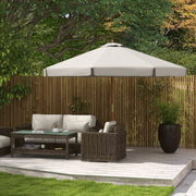 Grey 3.3m Wooden Garden Parasol with Elegant Design by Outsunny