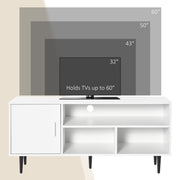 White TV Stand Cabinet for TVs up to 60 Inches with Storage Shelves by HOMCOM