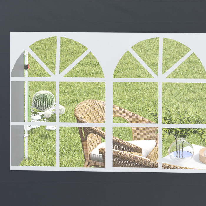 Dark Grey 3m Gazebo Replacement Side Wall Panels With Window by Outsunny