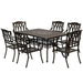 Seven Piece Cast Aluminium Garden Dining Set in Bronze Tone by Outsunny