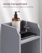 Slim Freestanding Bathroom Cabinet with Storage Shelves and Door for Small Spaces by Vasagle