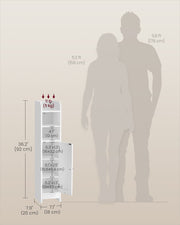 Slim White Bathroom Storage Cabinet with Door and Shelves for Small Spaces by Vasagle