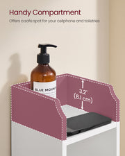 Slim White Bathroom Storage Cabinet with Door and Shelves for Small Spaces by Vasagle