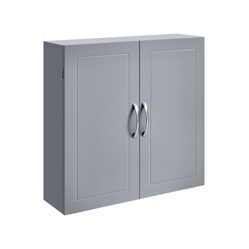 Wall Mounted Bathroom Cabinet with Adjustable Shelves in Dove Grey by Vasagle