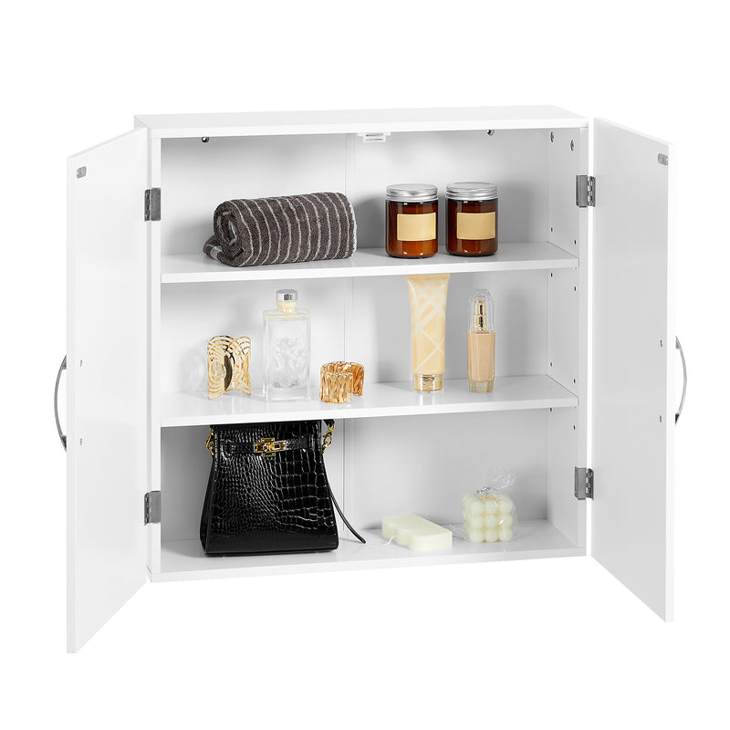 Wall Mounted Bathroom Cabinet with Adjustable Shelves in Cloud White by Vasagle