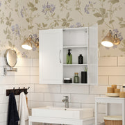 Wall Mounted Bathroom Cabinet with Adjustable Shelves in Cloud White by Vasagle