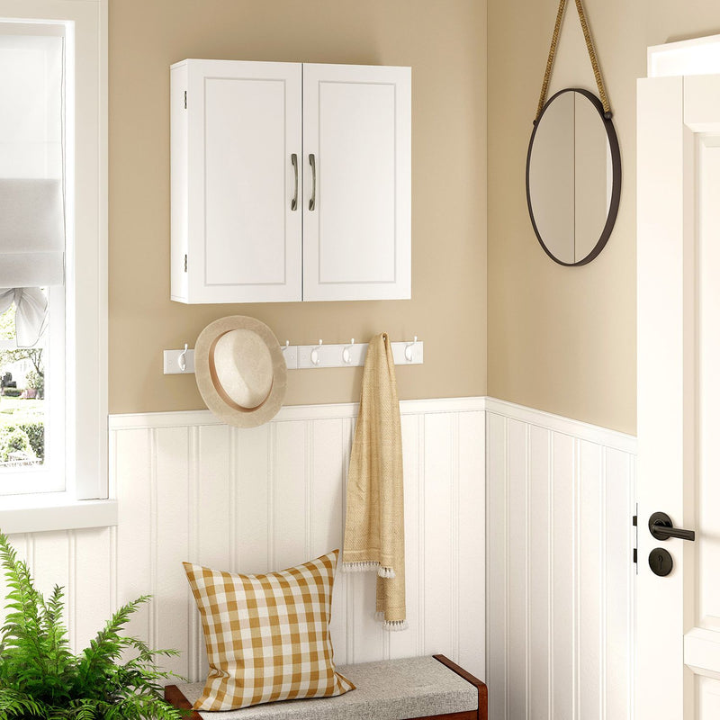 Wall Mounted Bathroom Cabinet with Adjustable Shelves in Cloud White by Vasagle