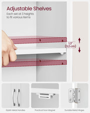 Wall Mounted Bathroom Cabinet with Adjustable Shelves in Cloud White Finish by Vasagle