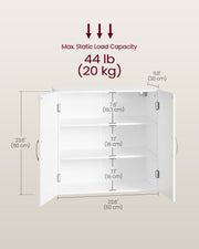 Wall Mounted Bathroom Cabinet with Adjustable Shelves in Cloud White Finish by Vasagle