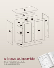 Wall Mounted Bathroom Cabinet with Adjustable Shelves in Cloud White Finish by Vasagle