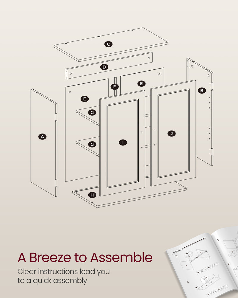 Wall Mounted Bathroom Cabinet with Adjustable Shelves in Cloud White Finish by Vasagle