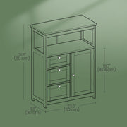 White Bathroom Floor Cabinet with 3 Drawers Freestanding Storage Unit by Vasagle