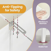 White Bathroom Storage Cabinet with 2 Drawers and Removable Baskets by Vasagle