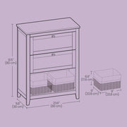 White Bathroom Storage Cabinet with 2 Drawers and Removable Baskets by Vasagle
