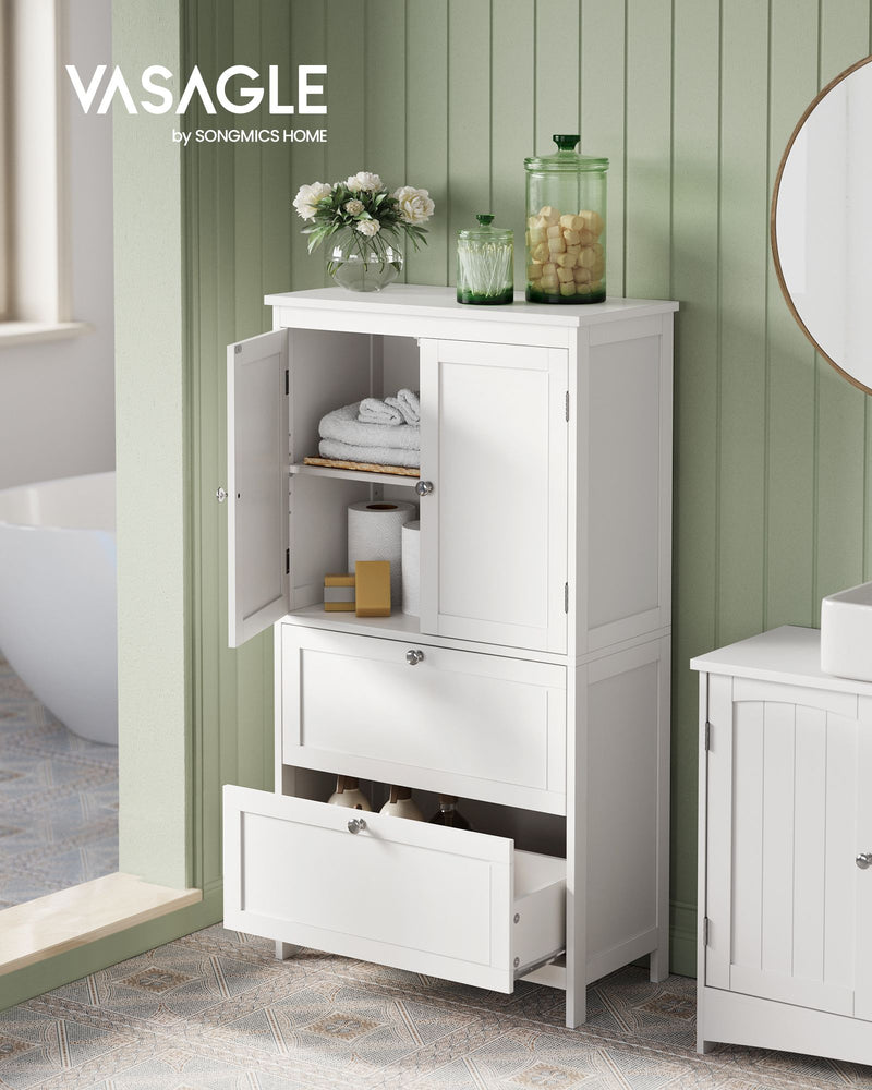 Freestanding Storage Cabinet with 2 Drawers and 2 Doors for Home Organisation by Vasagle