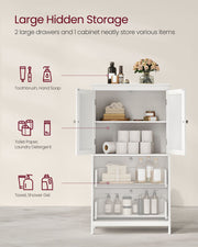 Freestanding Storage Cabinet with 2 Drawers and 2 Doors for Home Organisation by Vasagle