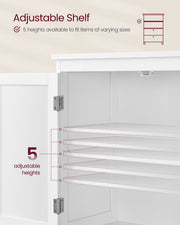 Freestanding Storage Cabinet with 2 Drawers and 2 Doors for Home Organisation by Vasagle