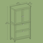 Freestanding Bathroom Storage Cabinet with Drawers Doors and Adjustable Shelf by Vasagle