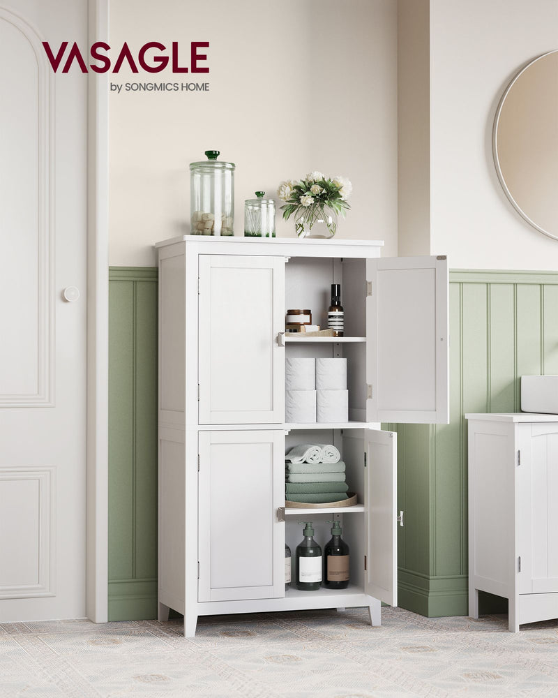 Freestanding Storage Cabinet with 4 Doors and Adjustable Shelves for Home Organisation by Vasagle