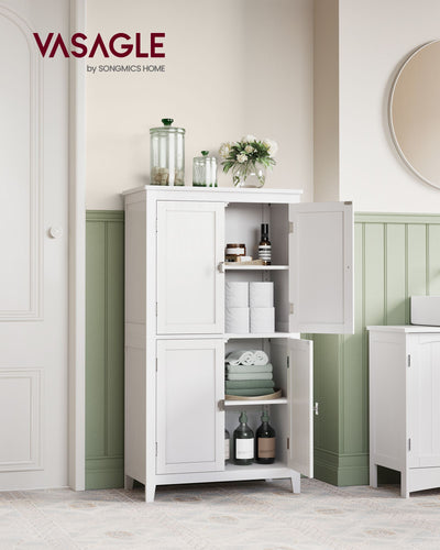 Freestanding Storage Cabinet with 4 Doors and Adjustable Shelves for Home Organisation by Vasagle